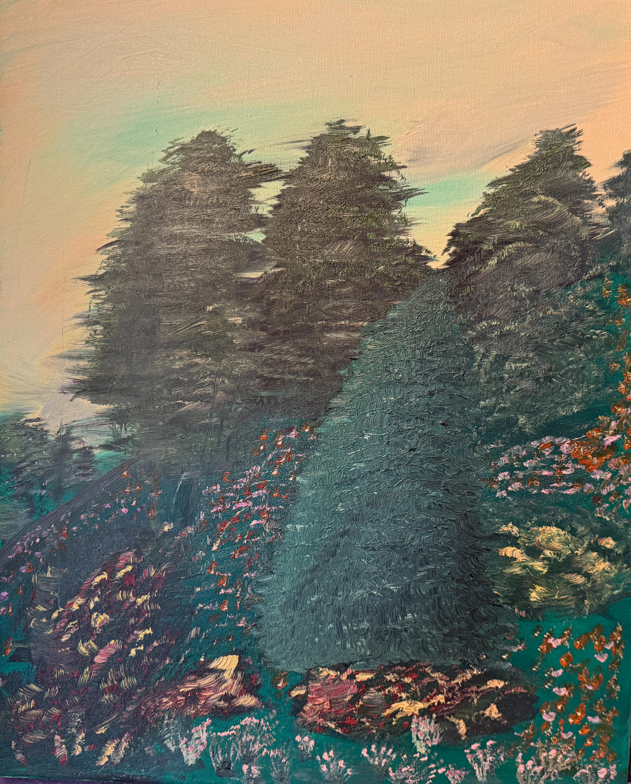 My first painting in 2020 painted before a major psychotic relapse needing hospital for several months.